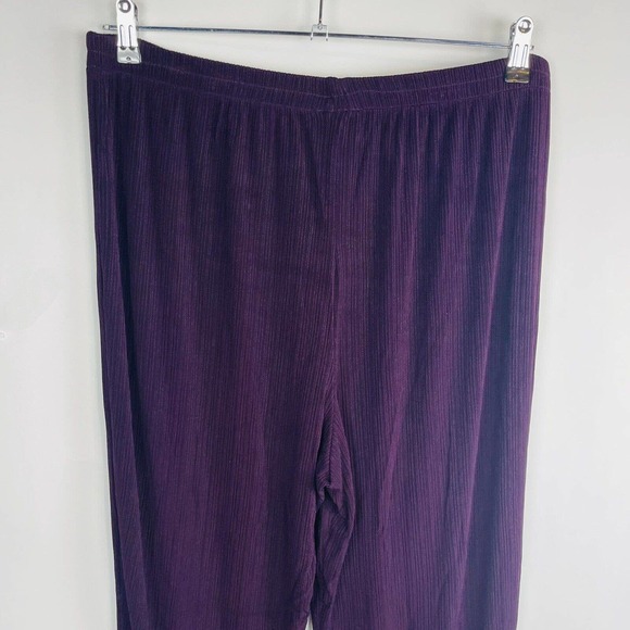 R&M Richards Womans Palazzo Pants Sz 18 Plus Crinkle Maroon Stretch Comfort - Picture 6 of 8